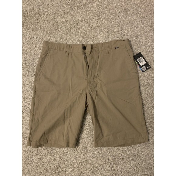 Men's Hurley OAO Southside Cotton 20" Length Shorts - Tan - Size 34 - NWT - Picture 1 of 6